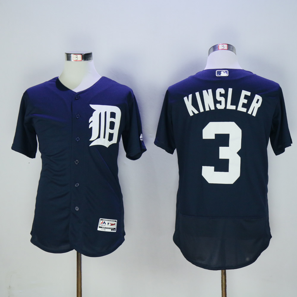 Men Detroit Tigers #3 Kinsler Blue MLB Jerseys